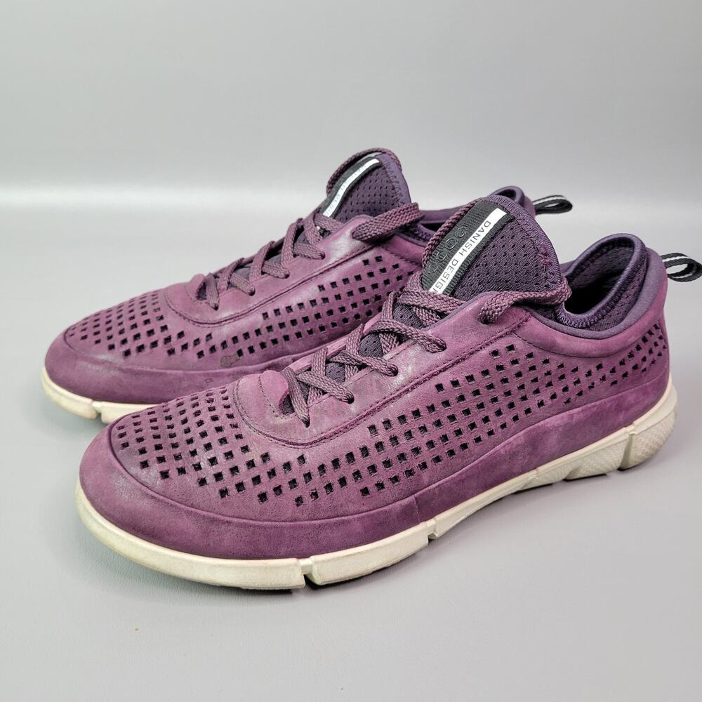 ECCO Womens Intrinsic Sneaker Sock Cuff Perforated Leather Lace-Up Size 8.5